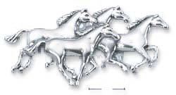 
Sterling Silver Four Running Horses Pin
