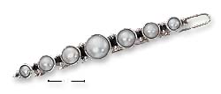 
Sterling Silver 7 Round Freshwater Cultured Pearl Hair Clip
