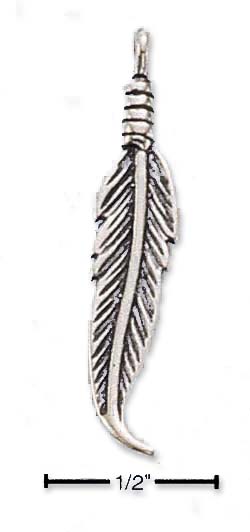 
Sterling Silver Antiqued Feather Charm
