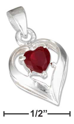 
Sterling Silver January Cubic Zirconia Heart Charm
