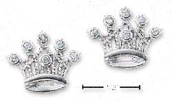 
Sterling Silver Cubic Zirconia Crown Post Earrings
