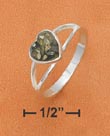 
Sterling Silver Green Amber Heart Ring
