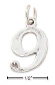 
Sterling Silver Number Number 9 Charm
