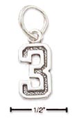 
Sterling Silver Jersey Number 3 Charm
