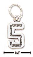 
Sterling Silver Jersey Number 5 Charm
