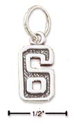 
Sterling Silver Jersey Number 6 Charm
