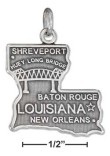 
Sterling Silver Louisiana State Charm

