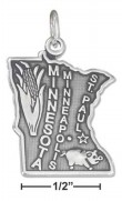 
Sterling Silver Minnesota State Charm
