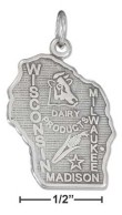 
Sterling Silver Wisconsin State Charm
