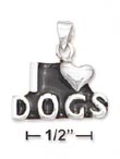 
Sterling Silver I Heart Dogs Pendant
