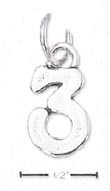 
Sterling Silver Number 3 Three Charm
