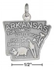 
Sterling Silver Arkansas State Charm
