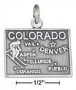 
Sterling Silver Colorado State Charm
