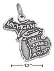 
Sterling Silver Michigan State Charm
