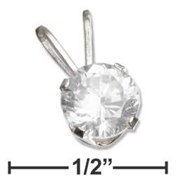 
Sterling Silver 5mm Round Cubic Zirconia Pendant
