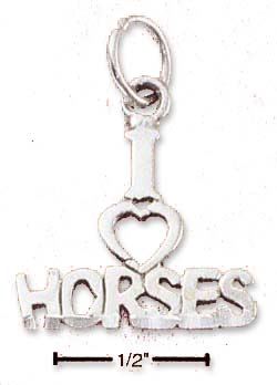 
Sterling Silver I Love Horses Charm
