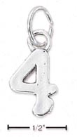 
Sterling Silver Number 4 Four Charm
