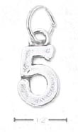 
Sterling Silver Number 5 Five Charm

