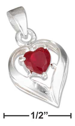 
Sterling Silver July Cubic Zirconia Heart Charm
