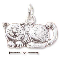 
Sterling Silver Whimsical Cat Charm

