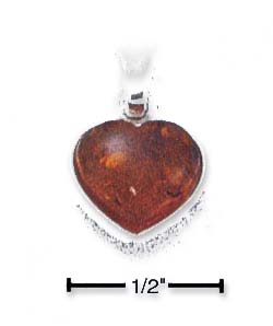 
Sterling Silver Amber Heart Pendant

