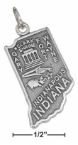 
Sterling Silver Indiana State Charm
