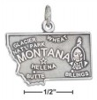 
Sterling Silver Montana State Charm
