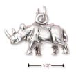 
Sterling Silver 3d Rhinoceros Charm
