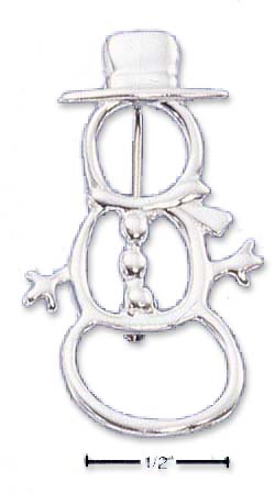 
Sterling Silver Snowman Outline Pin
