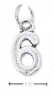 
Sterling Silver Number 6 Six Charm
