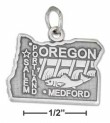 
Sterling Silver Oregon State Charm
