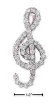 
Sterling Silver CZ G Cleff Pendant
