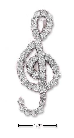 
Sterling Silver Cubic Zirconia G Cleff Pendant
