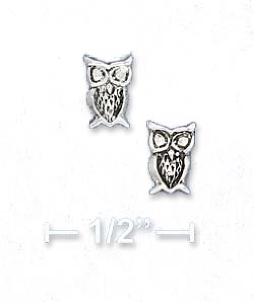 
Sterling Silver Owl Post Earrings 
