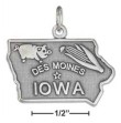 
Sterling Silver Iowa State Charm
