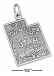 
Sterling Silver Utah State Charm
