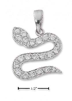 
Sterling Silver Cubic Zirconia Snake Pendant
