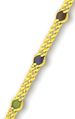 
14k Yellow Curb and Enamel Station Anklet
