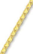 
14k Yellow Small Heart Link Anklet - 10 I
