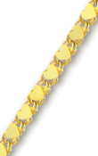 
14k Yellow Large Heart Link Anklet - 10 I
