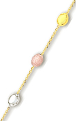 
14k Yellow Rope and Ball Station Anklet -
