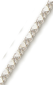 
14k White Small Heart Link Anklet - 10 In
