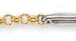 
14k Two-Tone Rolo and Bar Link Anklet - 1
