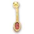 
14k Yellow Oval Pink Toumaline Belly Ring
