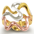 
14k Tricolor Triple Twist Design Ring
