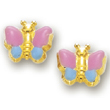 
14k Yellow Butterfly Childrens Stud Ename
