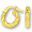 
14k Yellow Swirl Hoop Childrens Earrings
