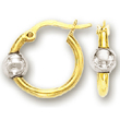 
14k Two-Tone Ball and Hoop Childrens Earr

