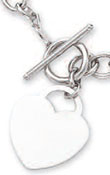 
14k White Bold Heart Shaped and Toggle Br
