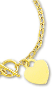 
14k Yellow Heart Shaped Charm and Toggle 
